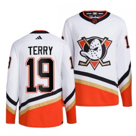 Anaheim Ducks Troy Terry 19 Adidas 2022-23 Reverse Retro 2.0 Weiss Trikot Authentic - Herren